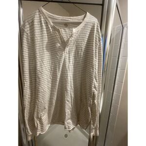 Marine Layer Long-Sleeve Shirt Casual Shirt - Large - Y2K - Stripped White Black
